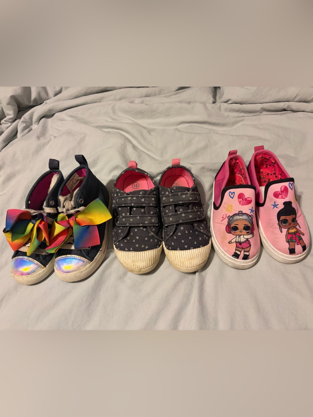 Kids Rainbow Bow High-Top Sneakers | LOL Dolls Slip Ons